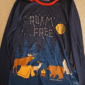 Eddie Bauer 'Roam Free' Navy Camping Graphic Tee